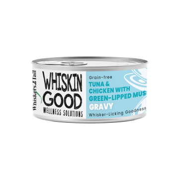 WhiskinGood Wellness Solutions Tuna & Chic w/Green-Lipped Mussels Gravy 70g (24 cans)